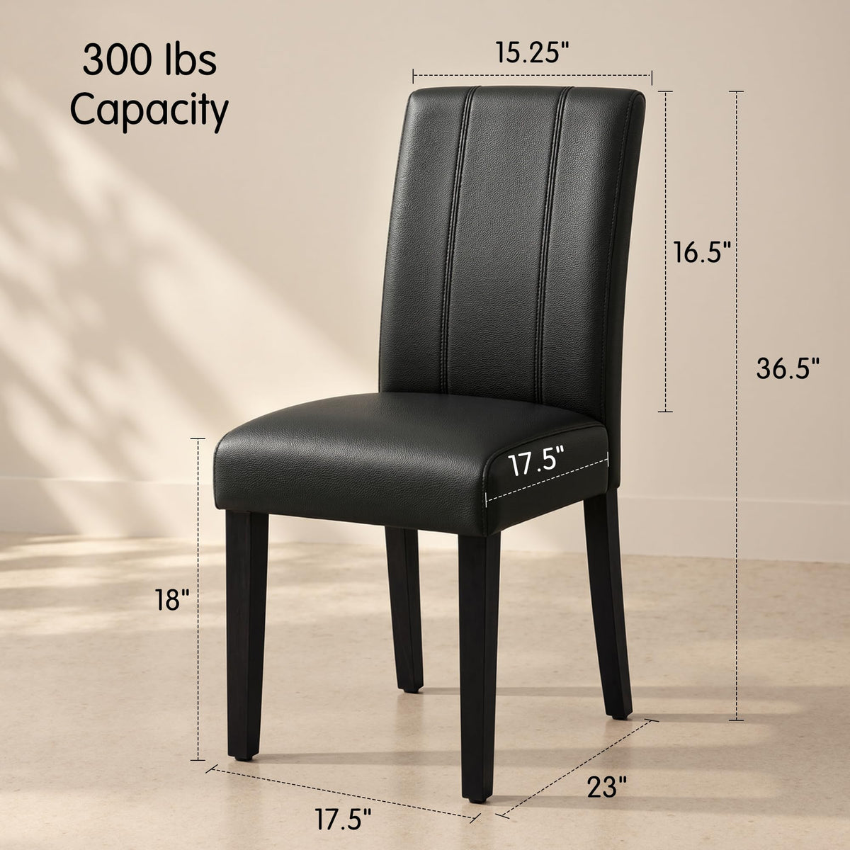 Black Faux Leather Dining Chairs Set of 4 J61345