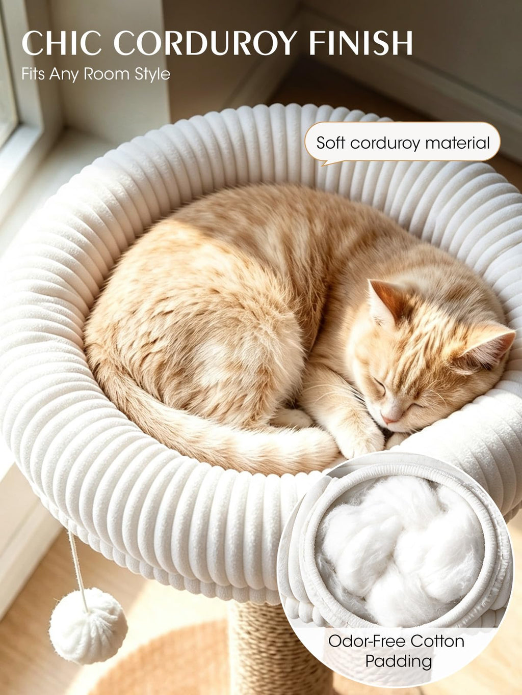 52" Corduroy Cat Tree Tower R887