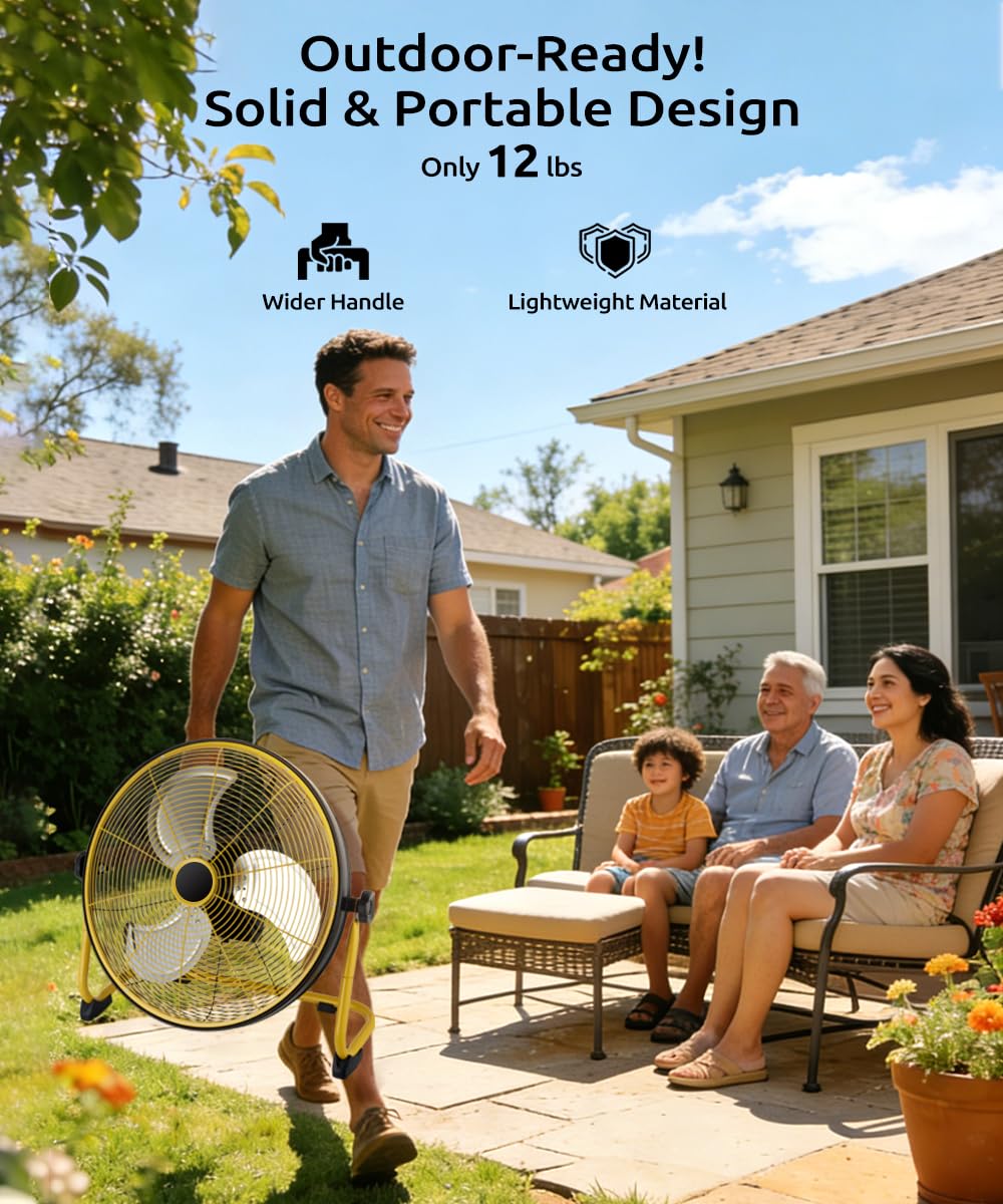 20" Rechargeable Floor Fan with Detachable Batteries X979