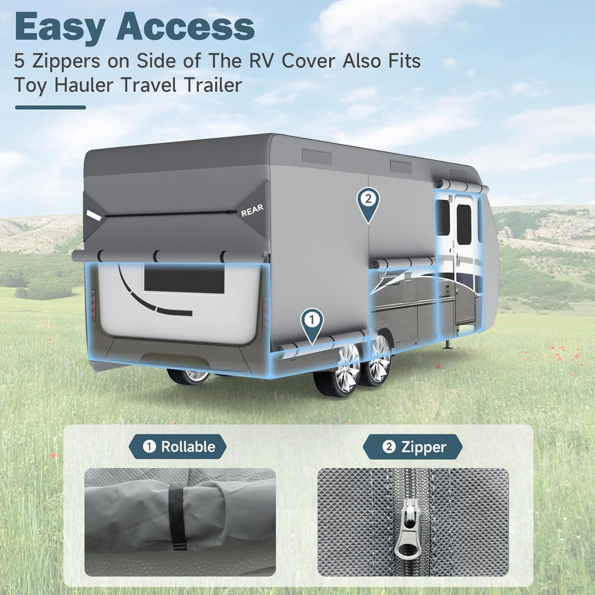 7 Layers Waterproof 14-16ft Travel Trailer RV Cover J894