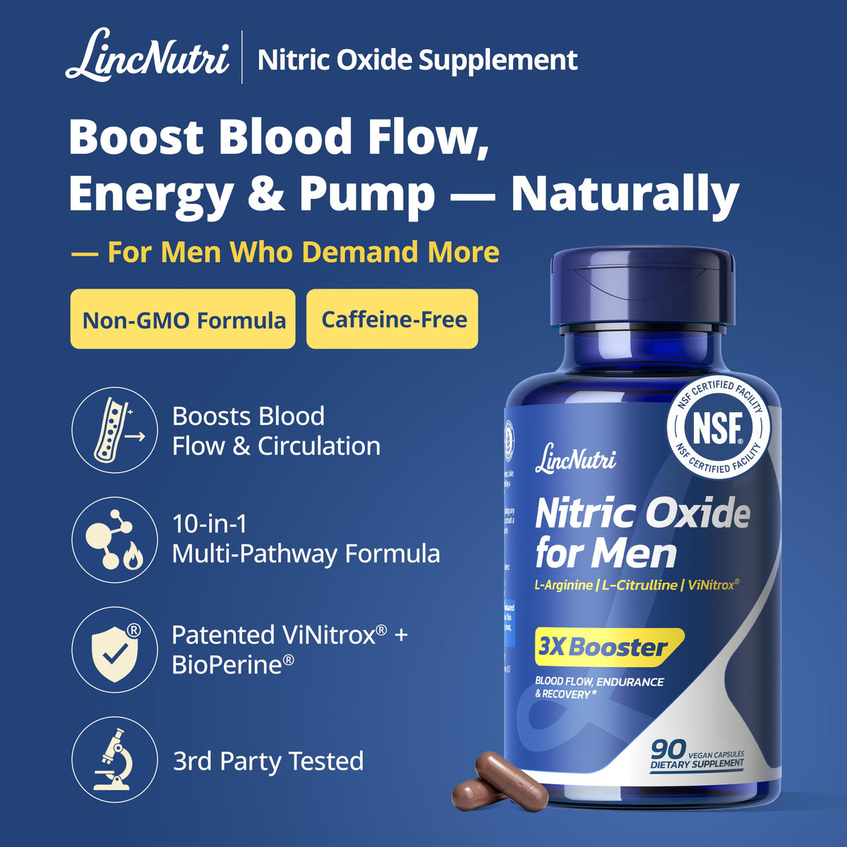 Nitric Oxide Supplements for Men 30-Day Supply F91385