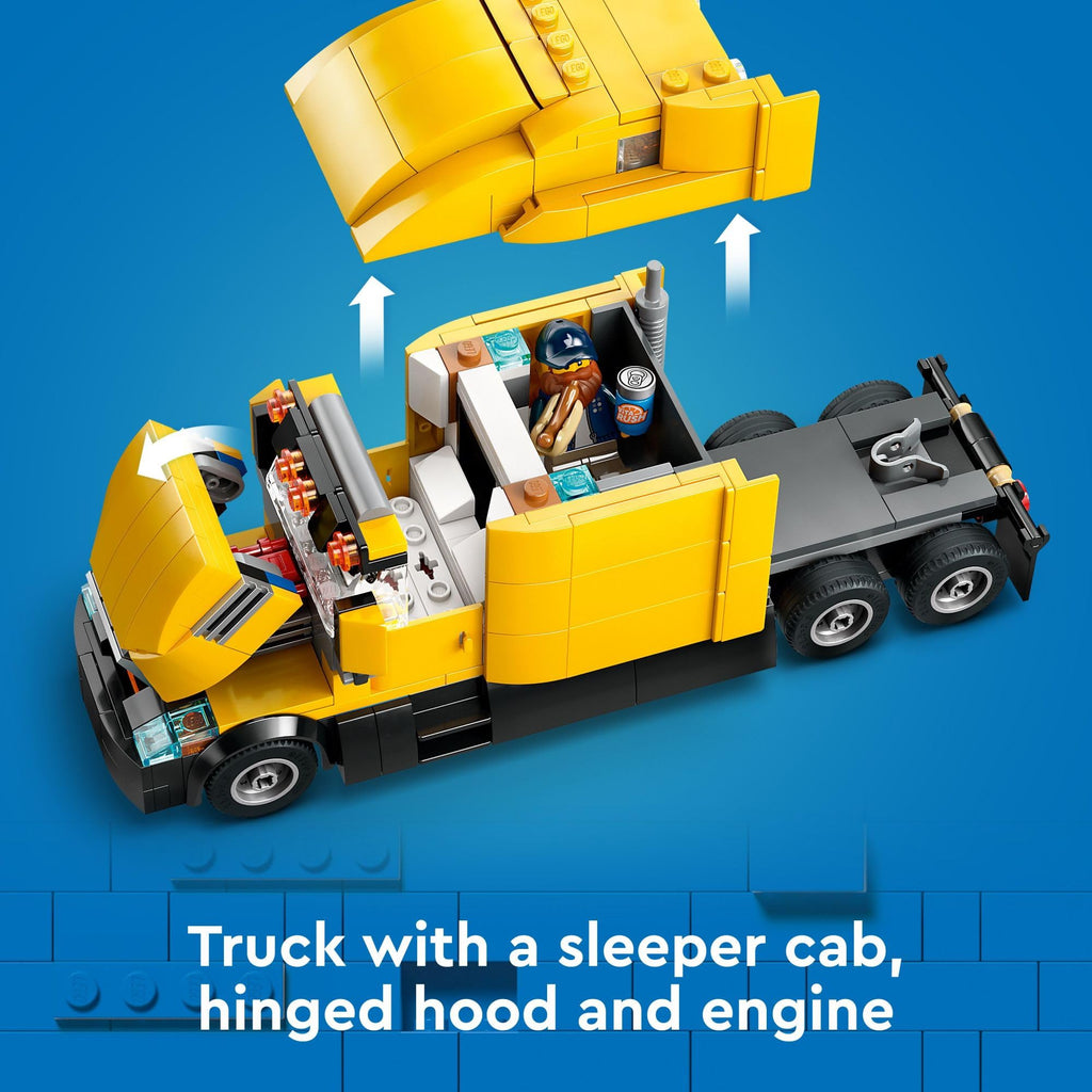 Yellow Delivery Truck Building Toy with 3 Minifigures L4702