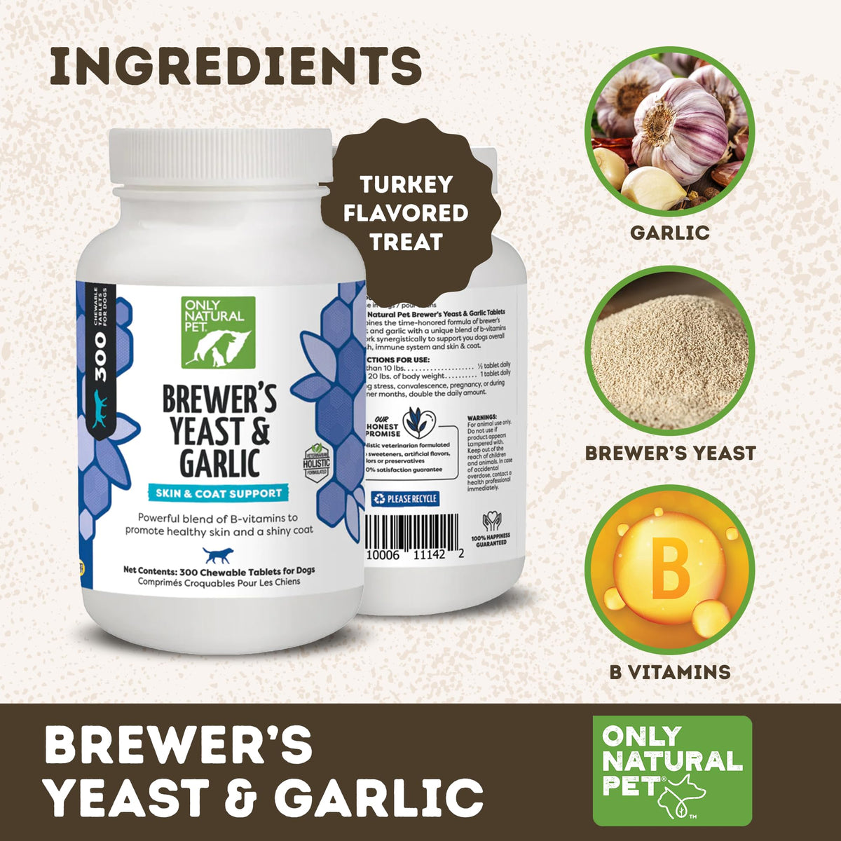 Brewer's Yeast & Garlic Chewables 300 Count Tablet 3 Pack Y592669