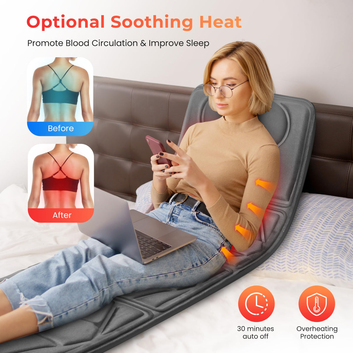 Full Body Massage Mat with Heat V742