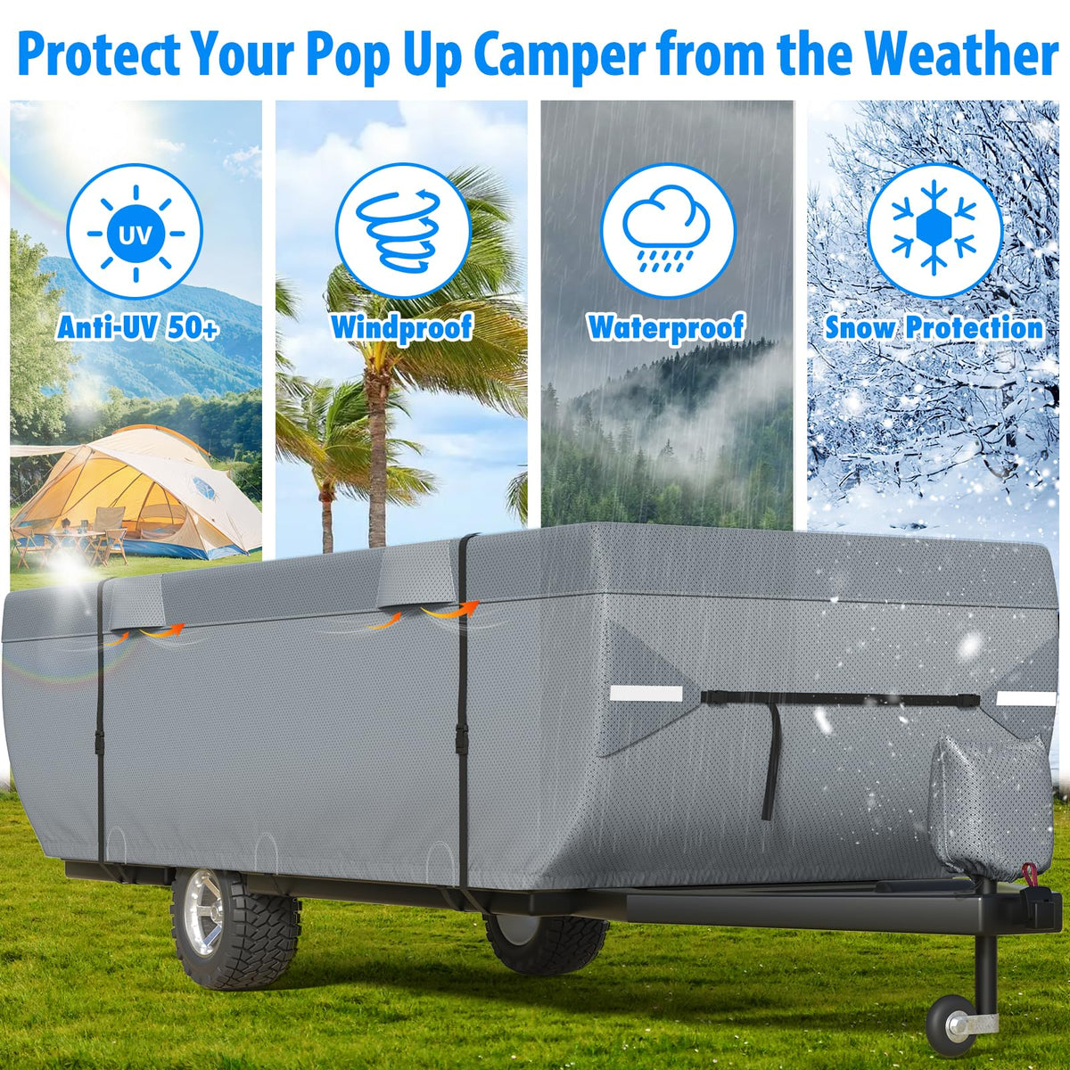 9 Layers 12-14ft Tent Trailer Cover K27701