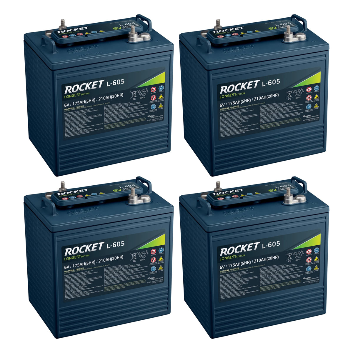 6V 210Ah Golf Cart Battery Set of 4 V8428