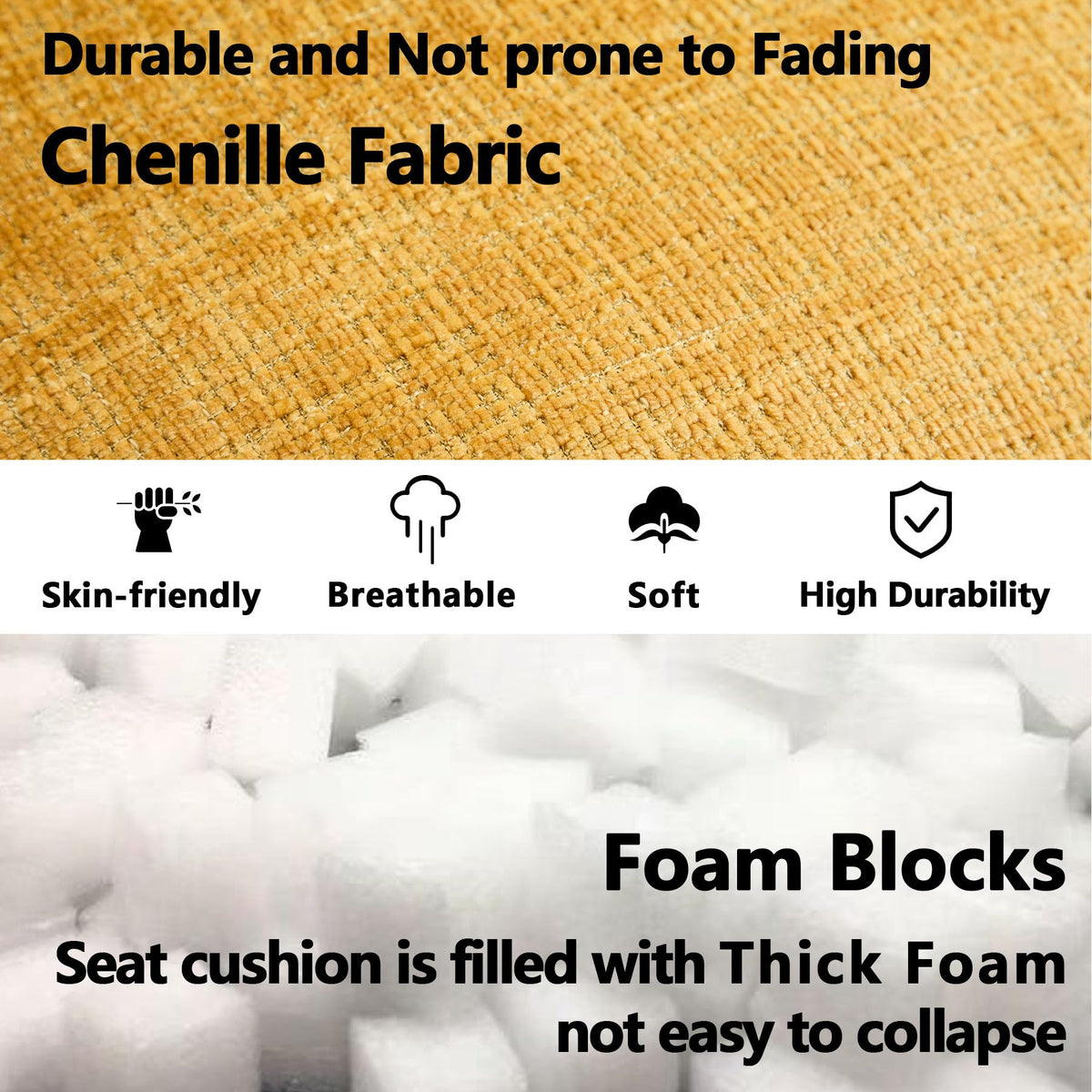 Oversized Chenille Bean Bag Chair with Pillows D751