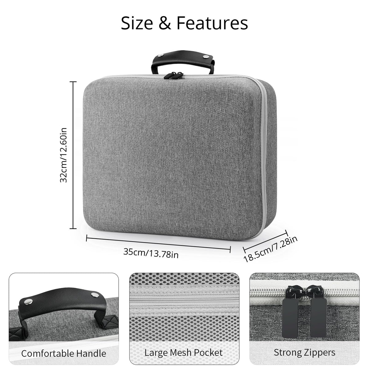 Grey Portable Hard Case for Gaming Headset and Touch Controllers V172481
