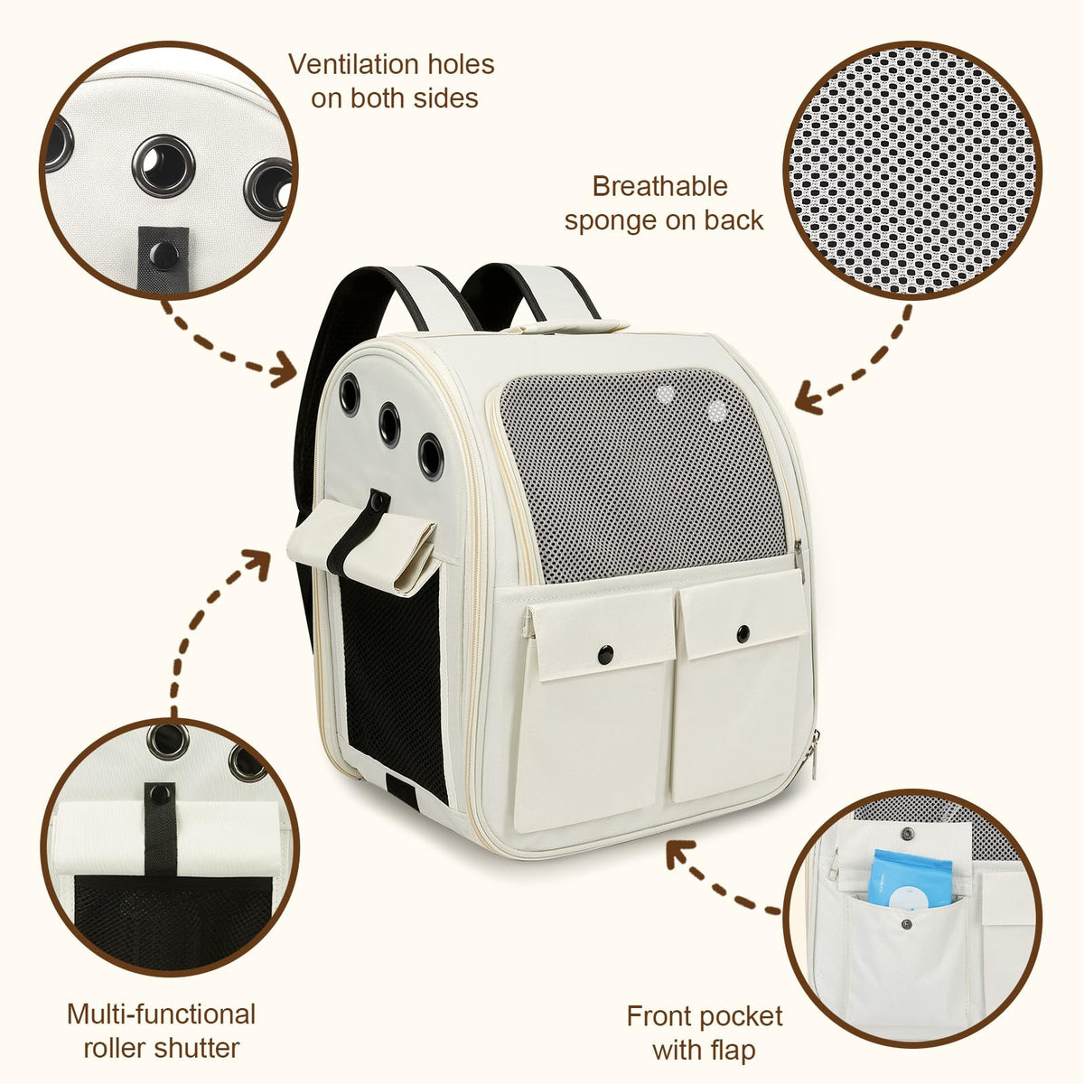 Ventilated Breathable Mesh Cat Carrier Backpack M151277