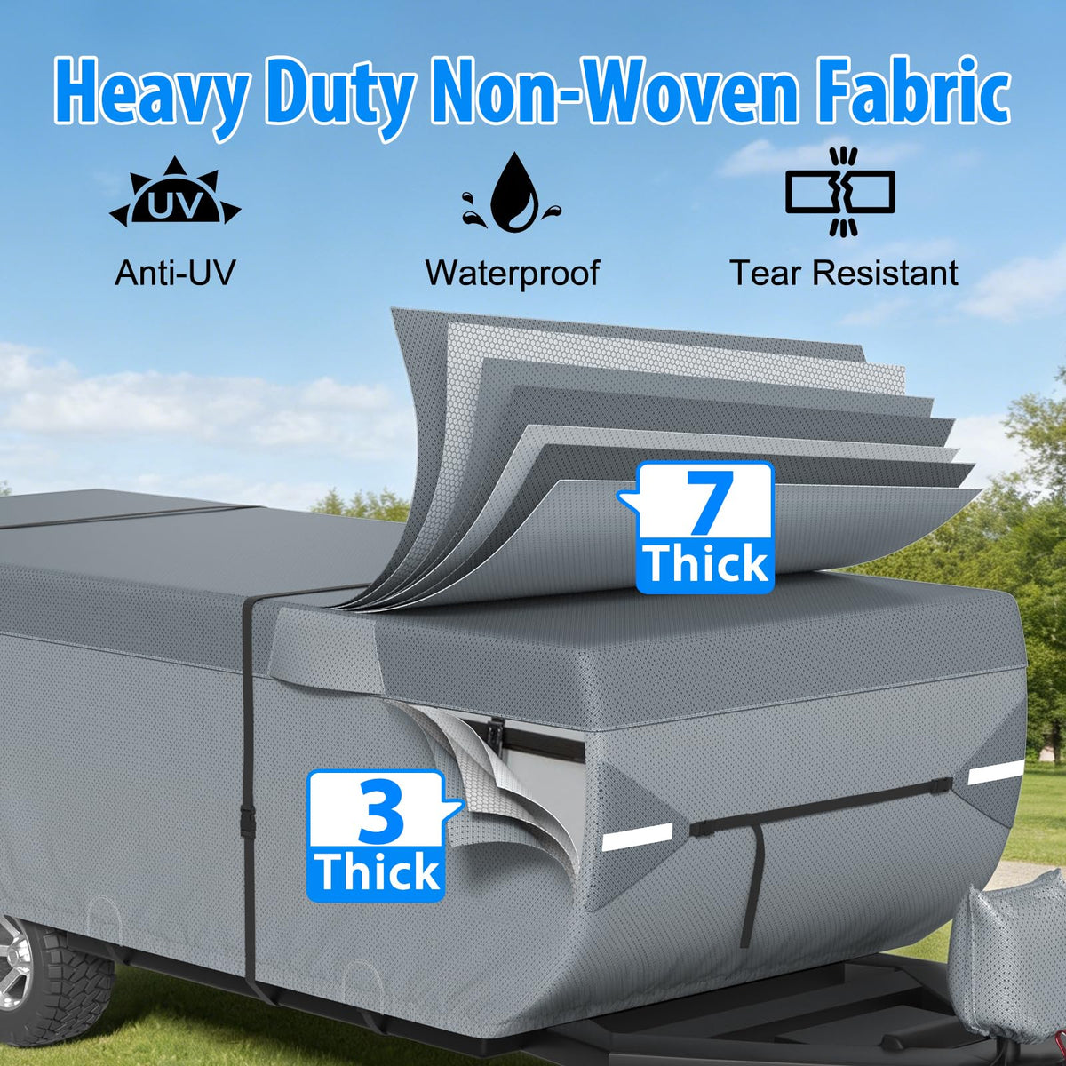 9 Layers 12-14ft Tent Trailer Cover K27701