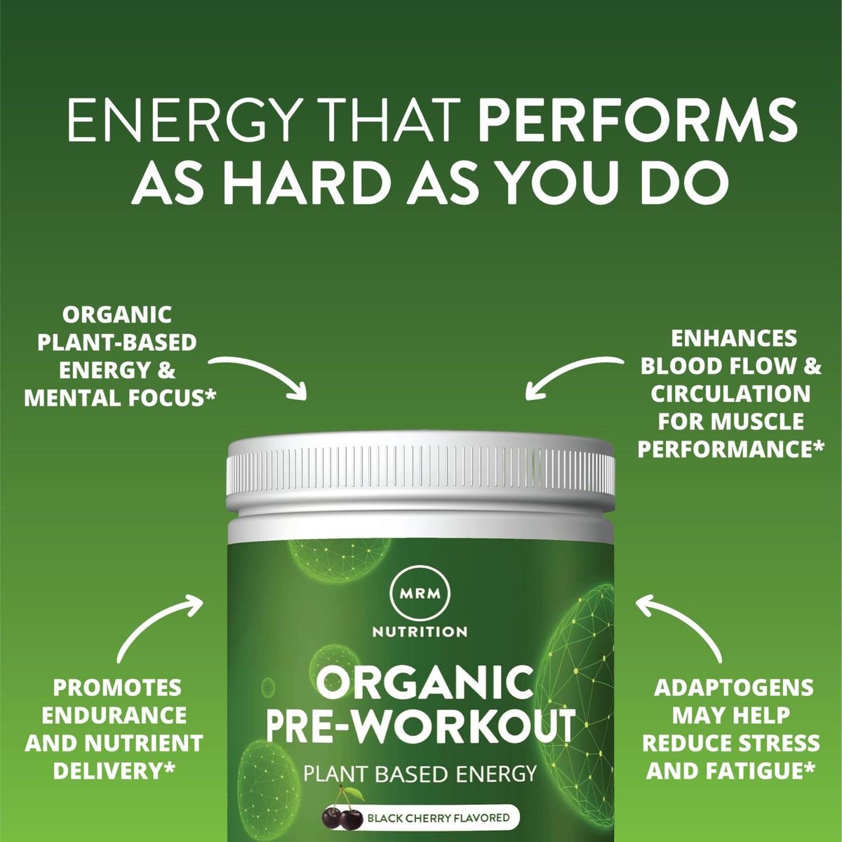 Organic Pre-Workout Powder Black Cherry 20 Servings M837723