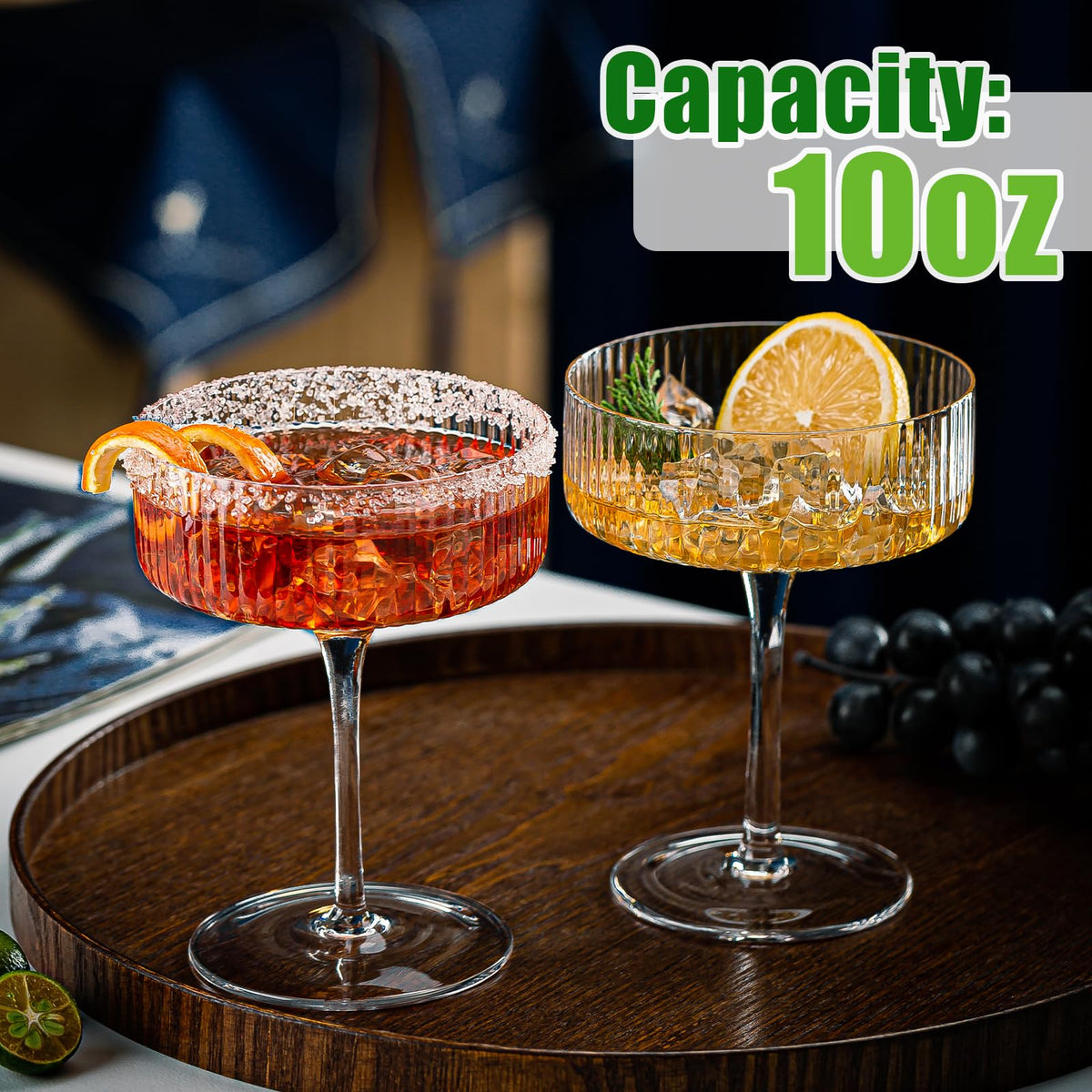 12 Pcs 10oz Acrylic Stem Cocktail Glassware Set P37758