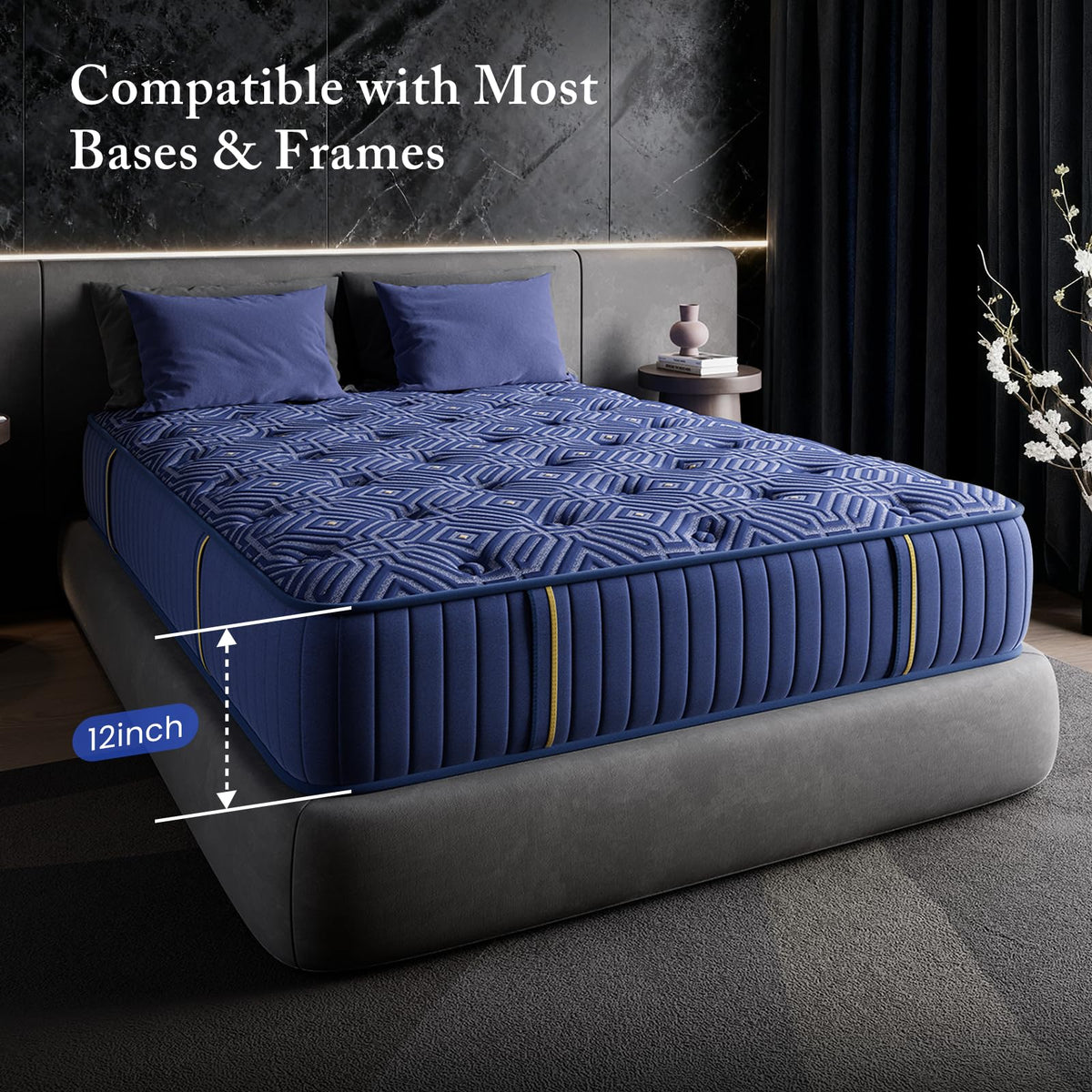 Medium Firm 12 Inch Full Mattress with Gel Memory Foam and Pocket Springs I224