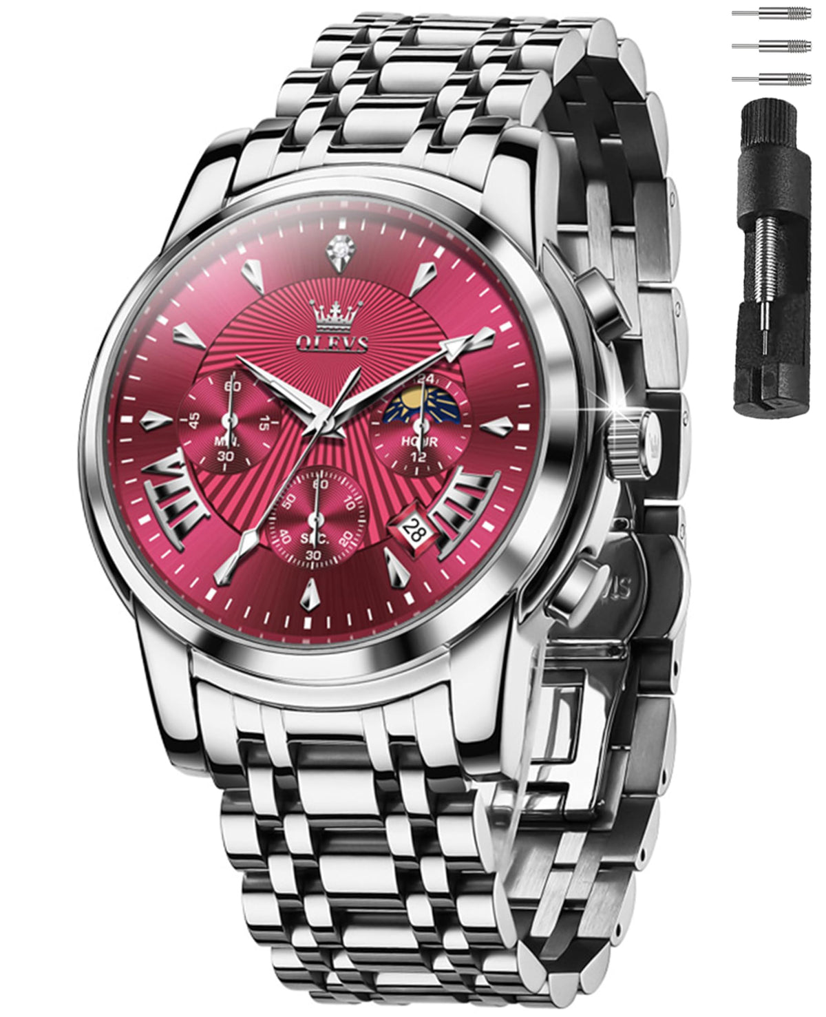 Men Dress Chronograph Stainless Steel Watch J2278