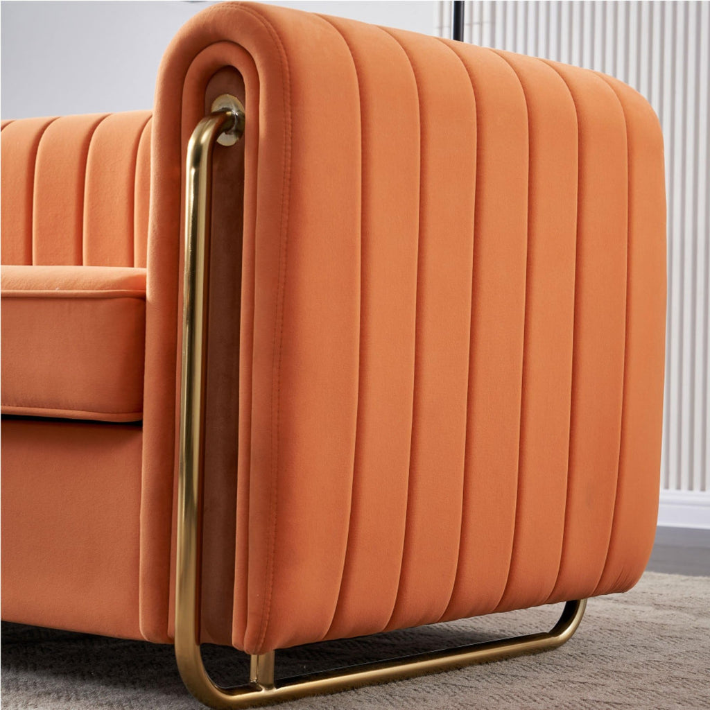 Orange Velvet Sofa Couch N464462