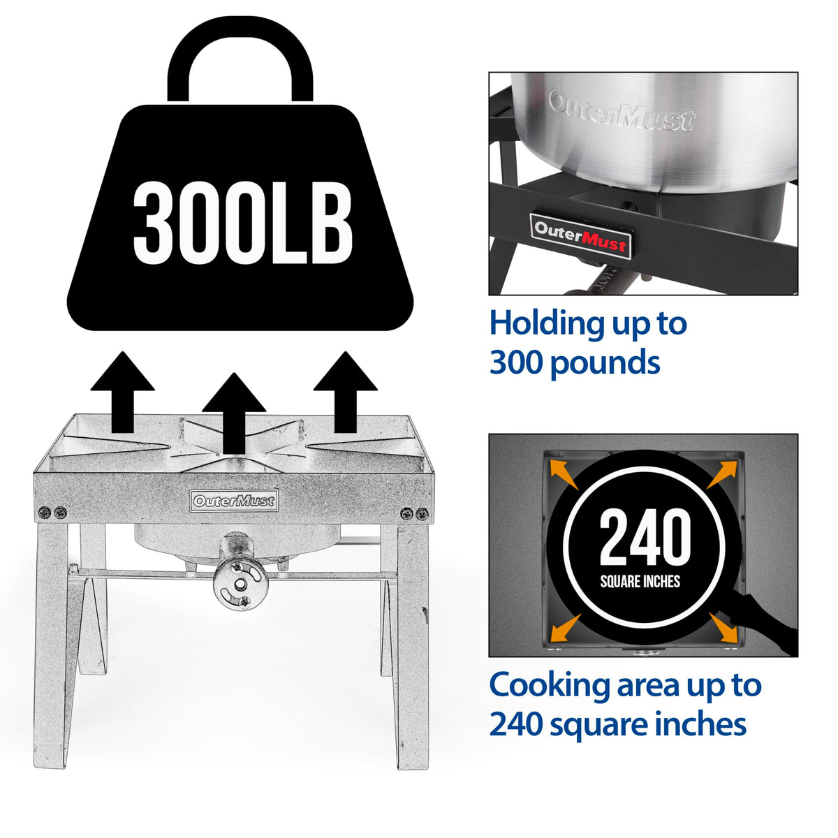 Heavy Duty Propane Burner with 10 PSI Regulator and Cast Iron E964612