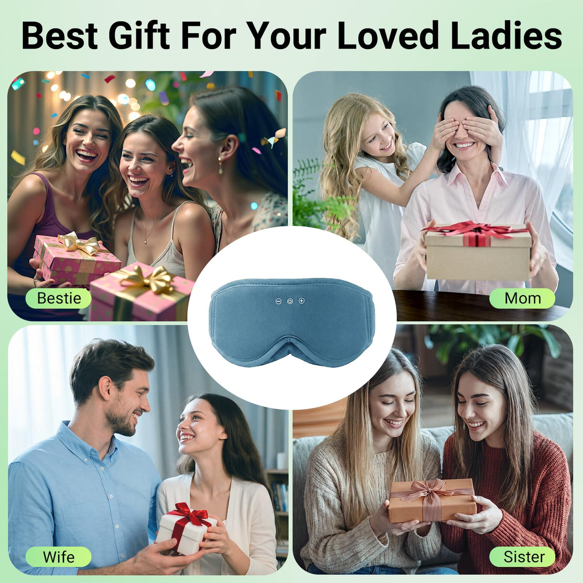 Bamboo Cotton Sleep Mask with Bluetooth Headphone V798993