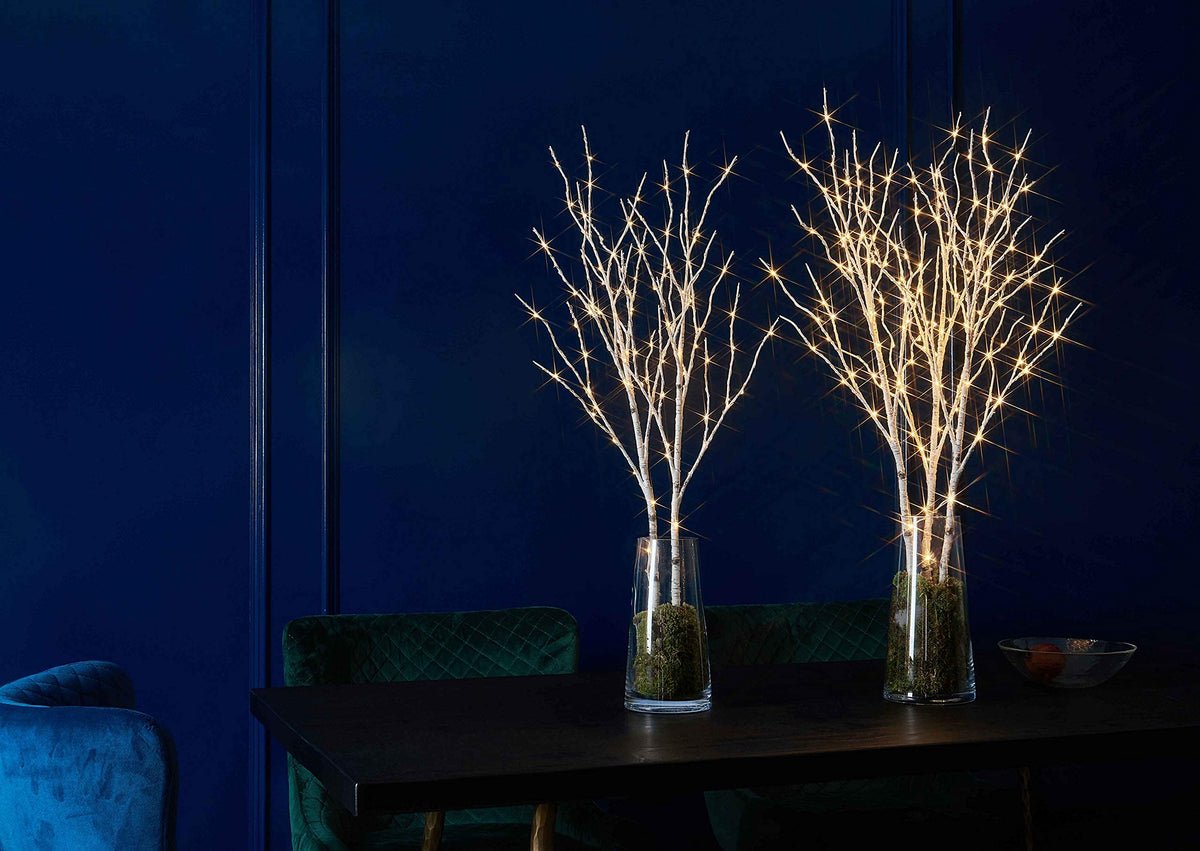 Lighted White Birch Twig Branches 30IN 150 LED with Timer and Dimmer Q3968