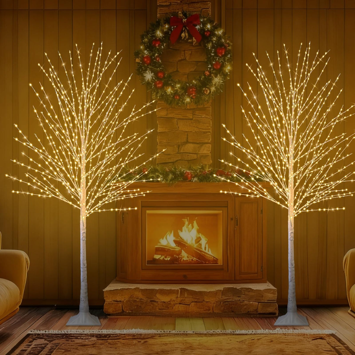 6FT Lighted Birch Tree with 880 LED Lights S75805
