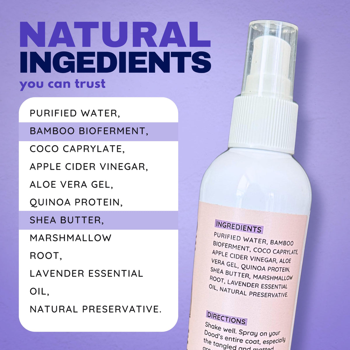 Dog Detangler Spray Leave-in Conditioner 8 oz H757