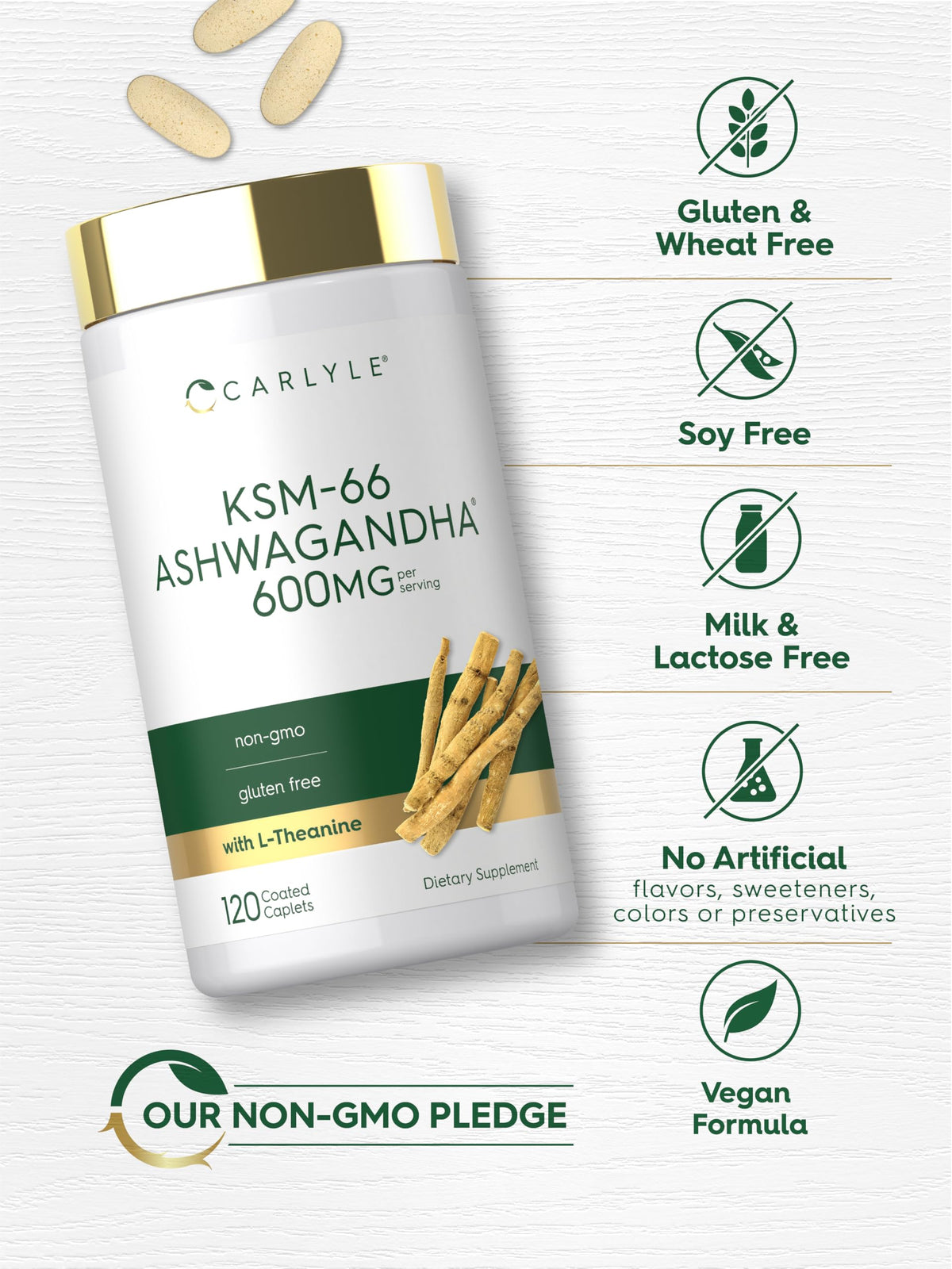 Ashwagandha Root Extract 600mg 120 Vegan Caplets Y96783