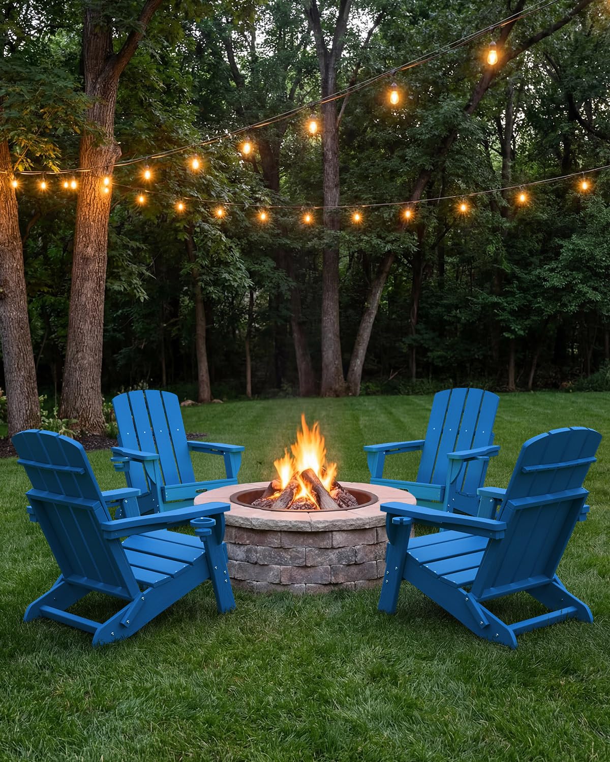 Folding Adirondack Chair with 2 Cup Holders X431499