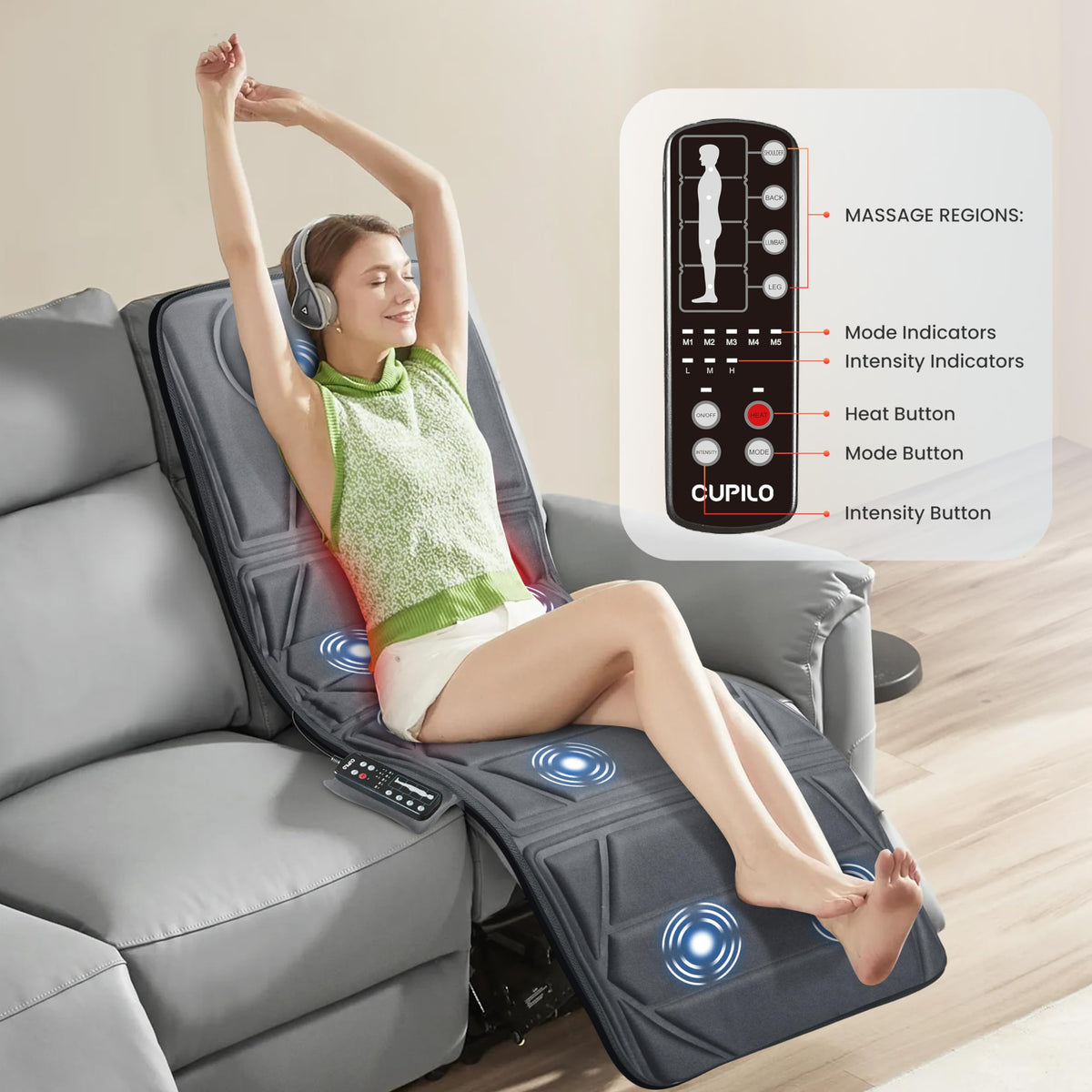 Full Body Massage Mat with Heat V742
