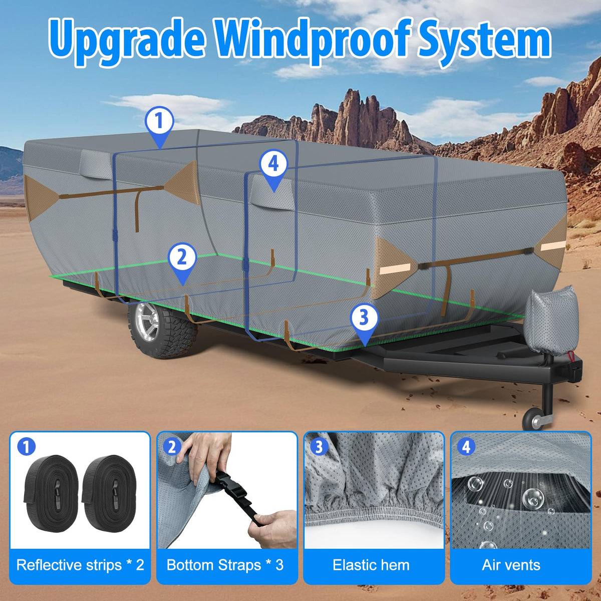 9 Layers 12-14ft Tent Trailer Cover K27701
