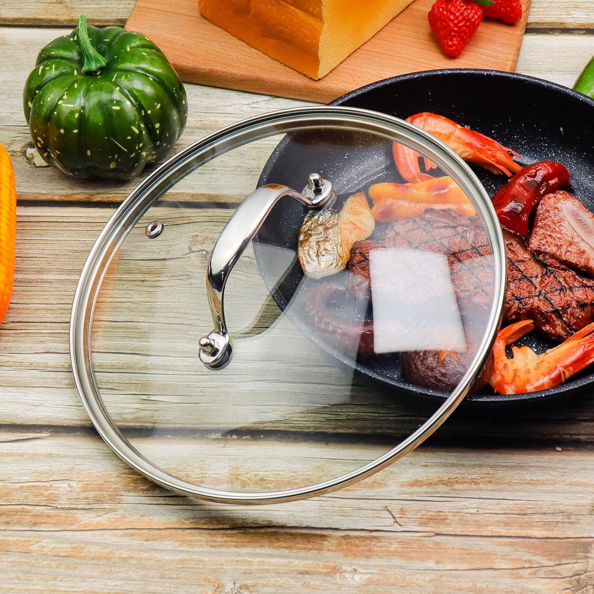 10 Inch Glass Lid for Cast Iron Skillet, Frying Pan, Skillet - Dishwasher Safe I627