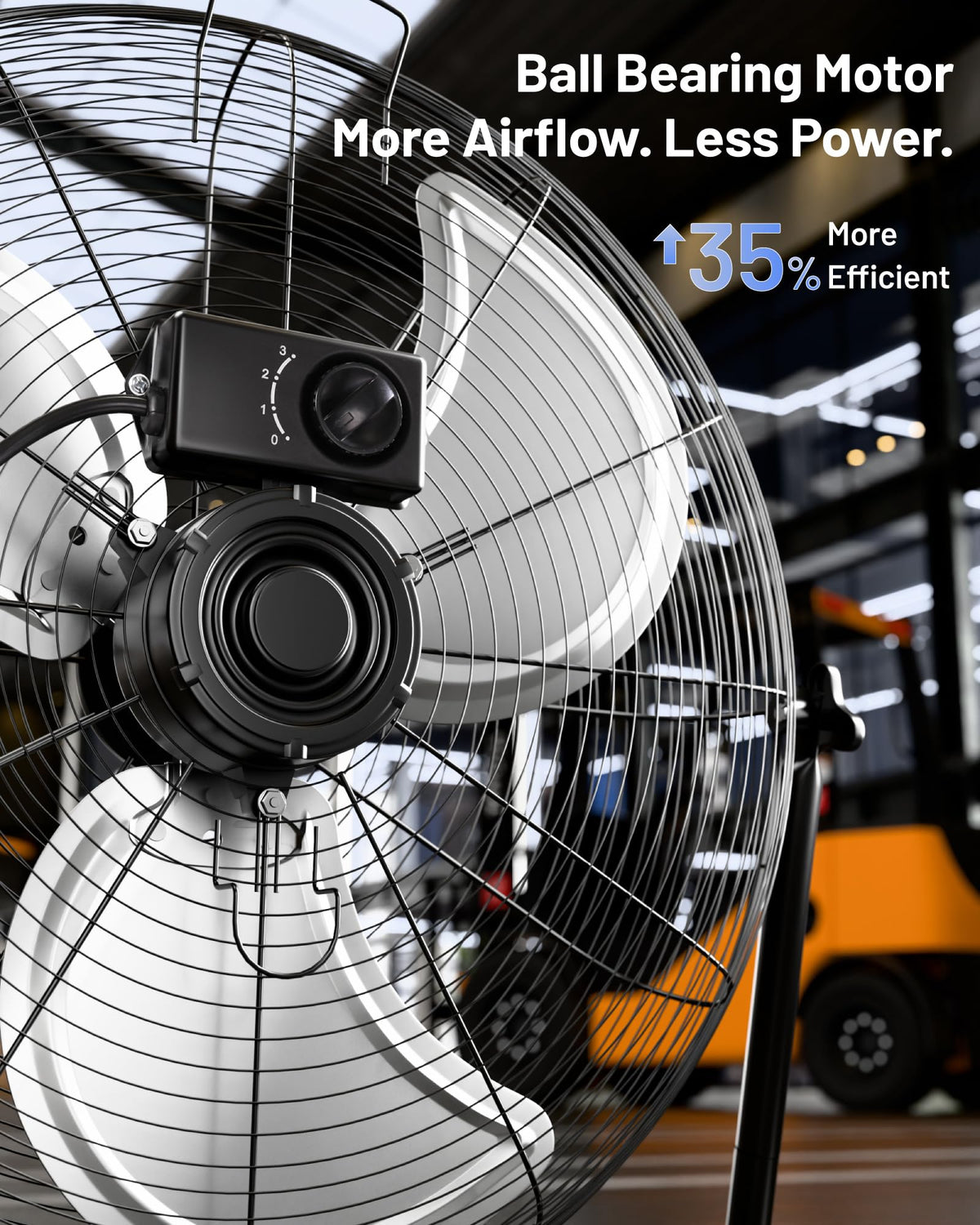 20 Inch Heavy Duty Floor & Wall Mount Fan, 3-Speed Black X8133