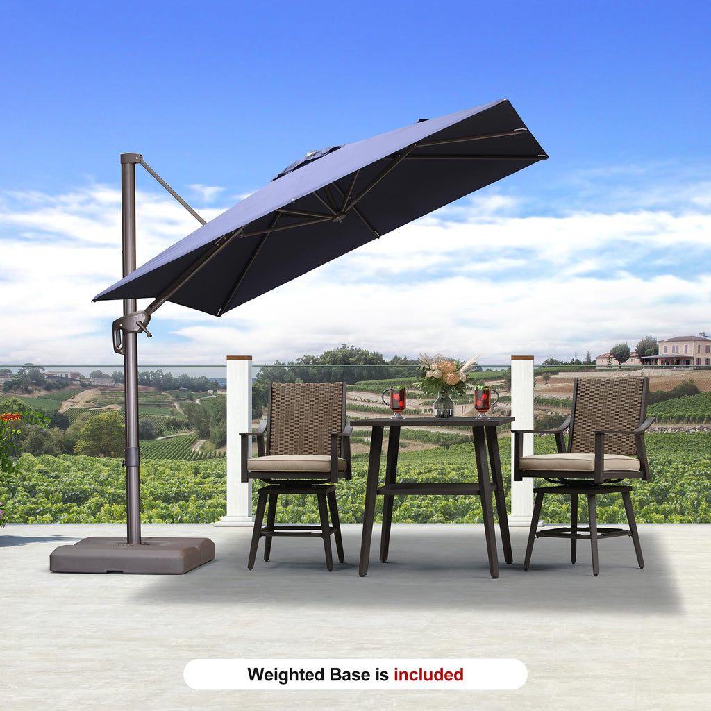 Navy Blue 8' X 8' Cantilever Umbrella with Base Y93773
