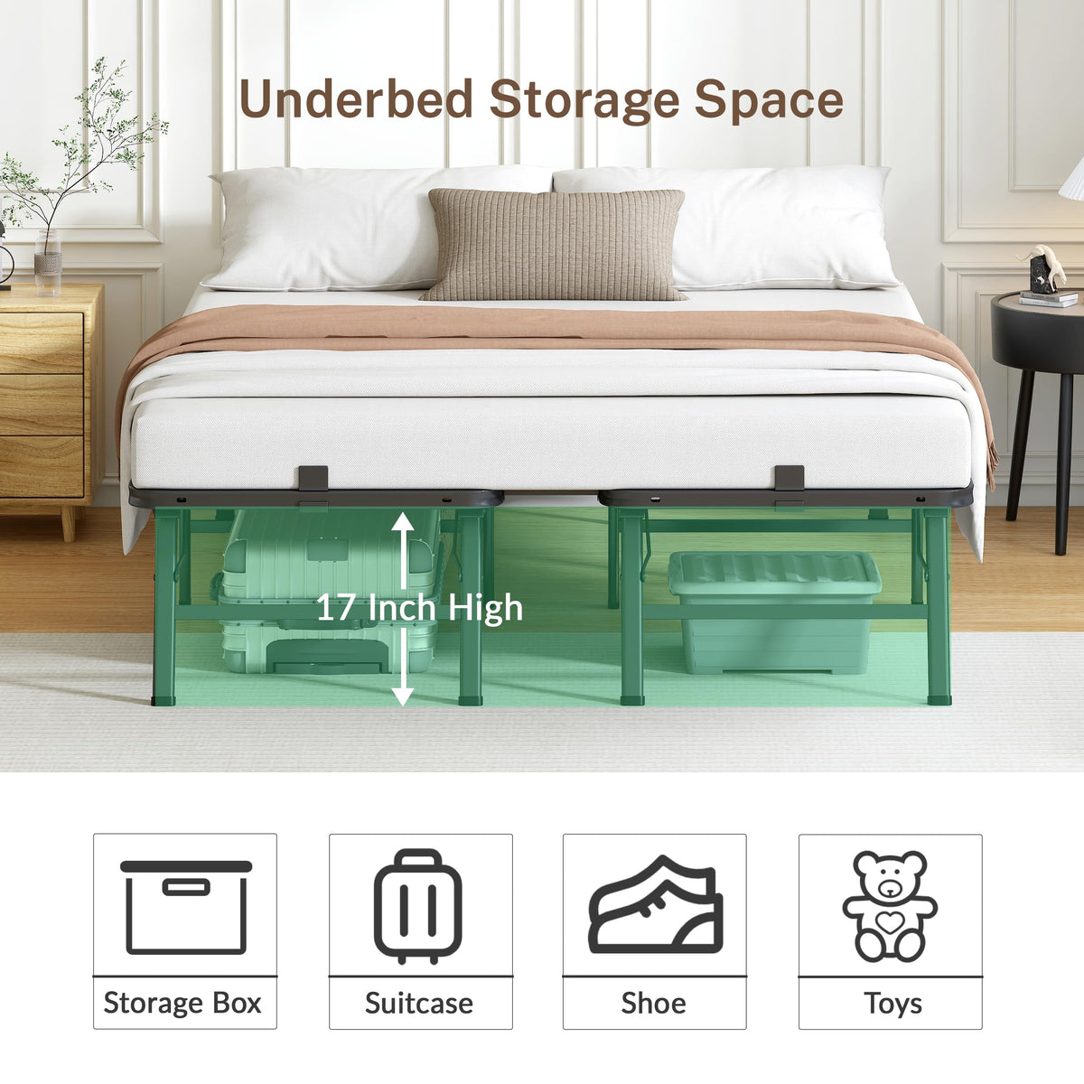 18 Inch Queen Metal Folding Bed Frame M217