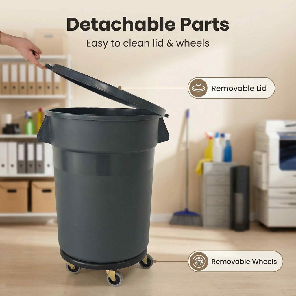 32 Gallon Outdoor Trash Can with Lid and Wheels J7560