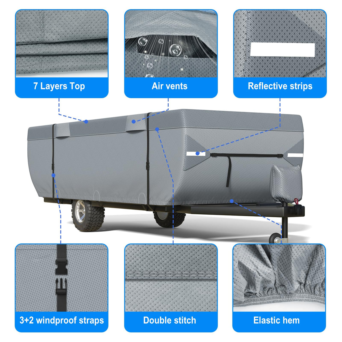 9 Layers 12-14ft Tent Trailer Cover K27701