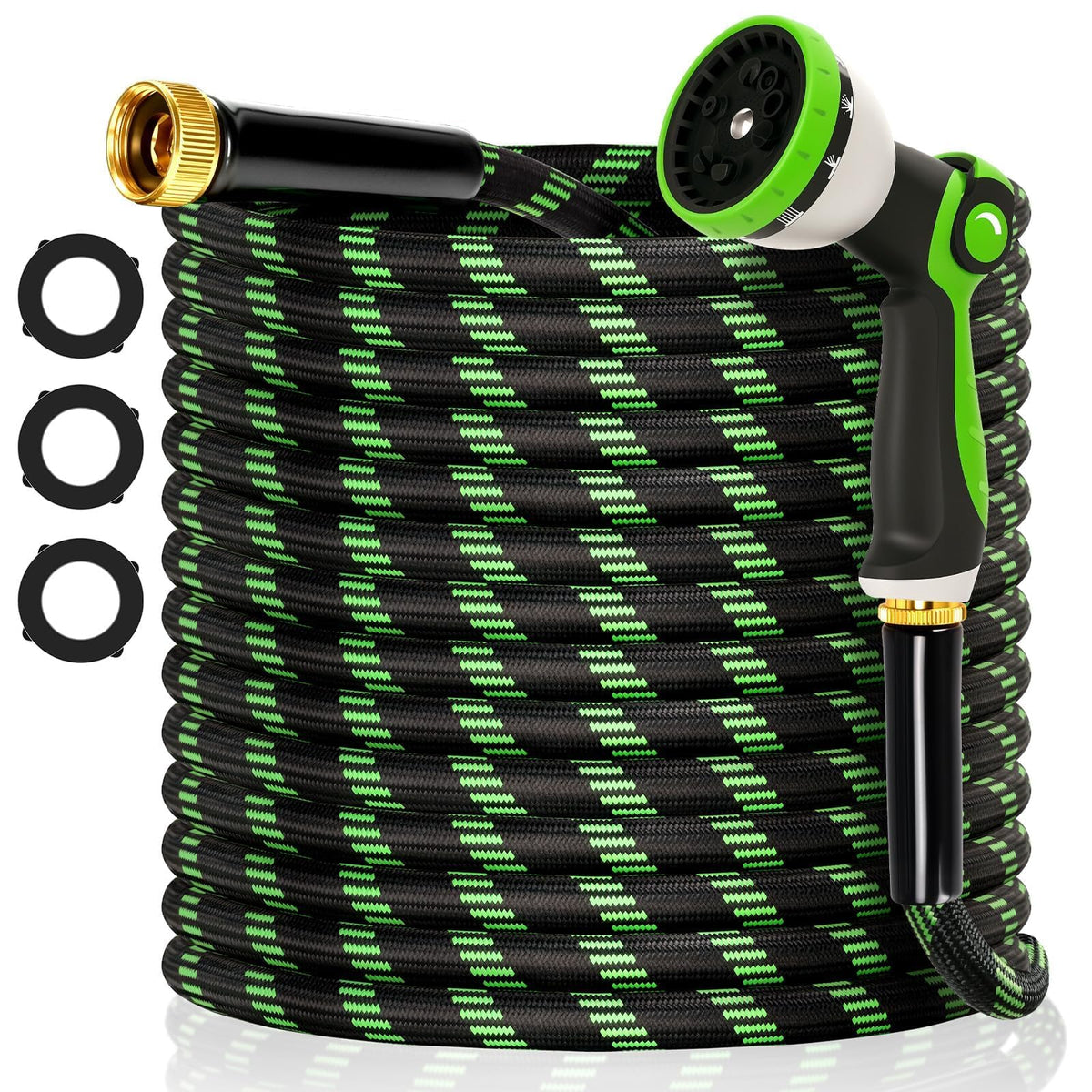 100 ft Flexible Lightweight Kink-Free Garden Hose with 10 Function Nozzle U4429