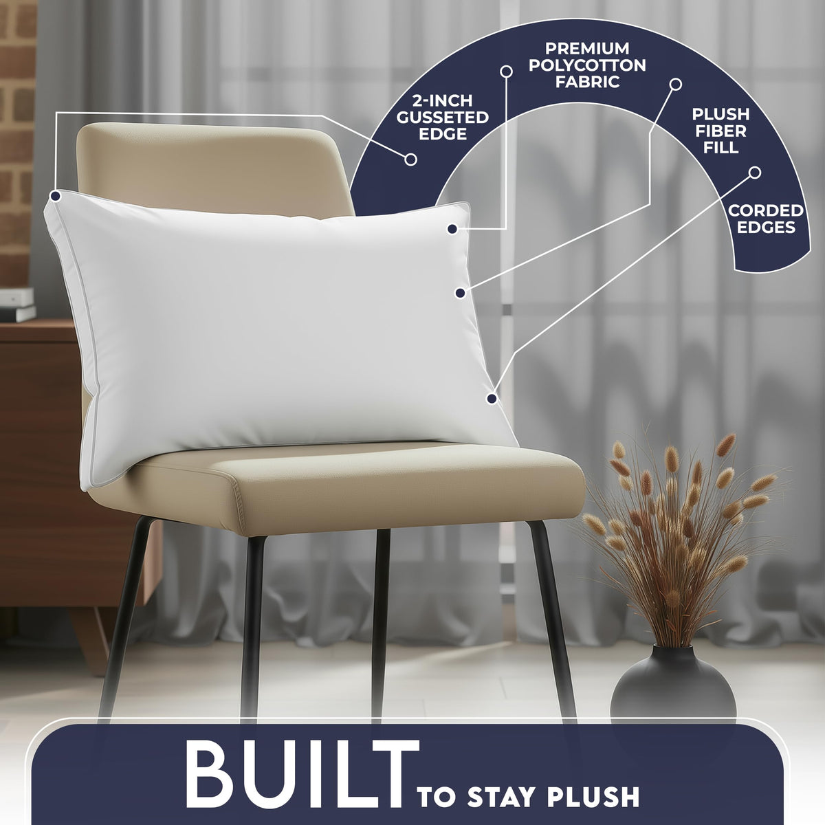 White Queen Size Set of 2 Bed Pillow P57992