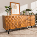 Teak Brown 2 Doors 3 Drawers Sideboard S749404