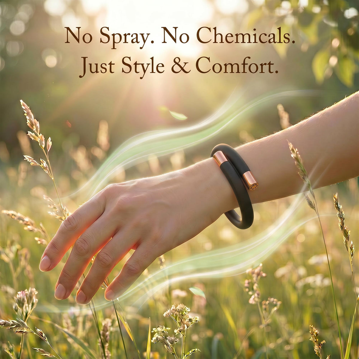 Black 4 Pack Mosquito Repellent Bracelets M9097