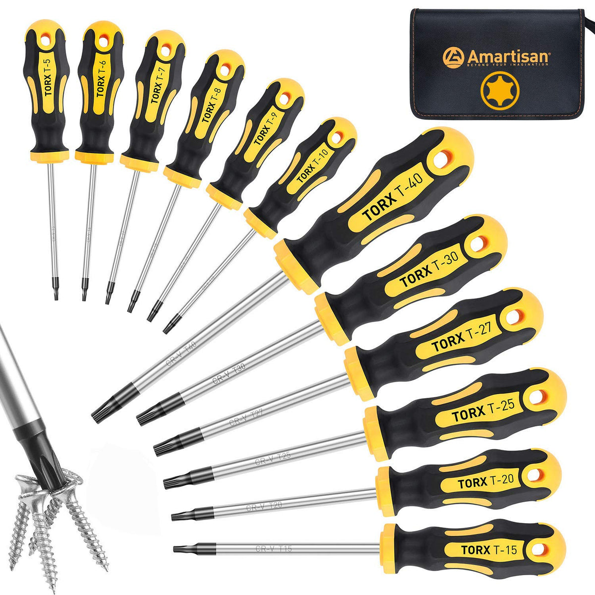12-Piece Magnetic Torx Screwdrivers Set T5 - T40 Q34552