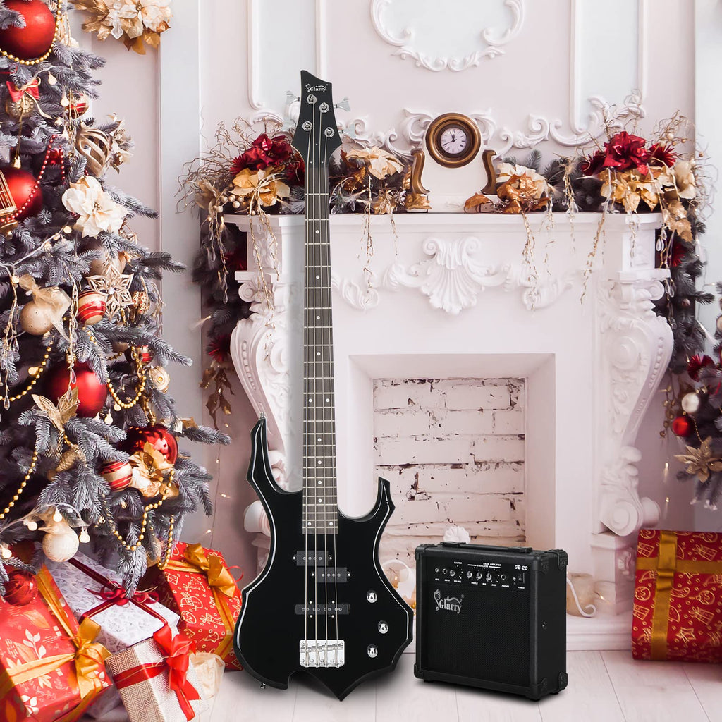 Electric Bass Guitar 4 Strings Black Z295044