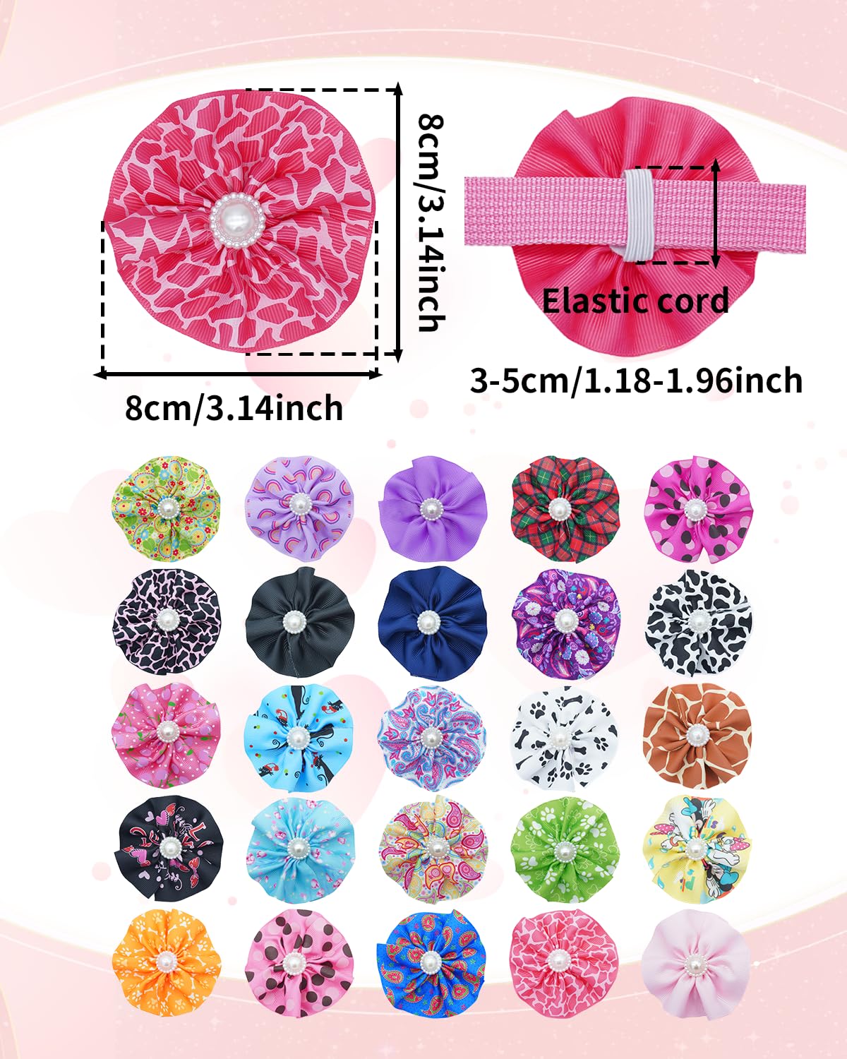 100 Pack Small Dog Bows and Ties A4280