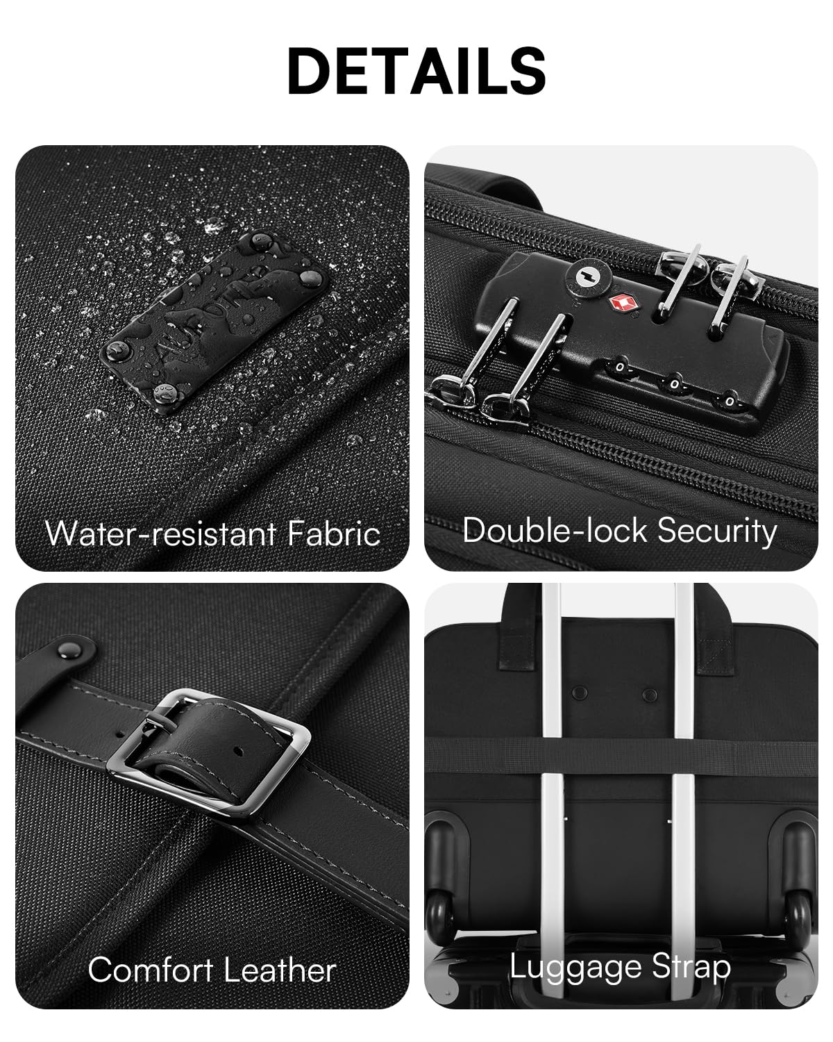 Black 16 Inch Rolling Laptop Bag A8142