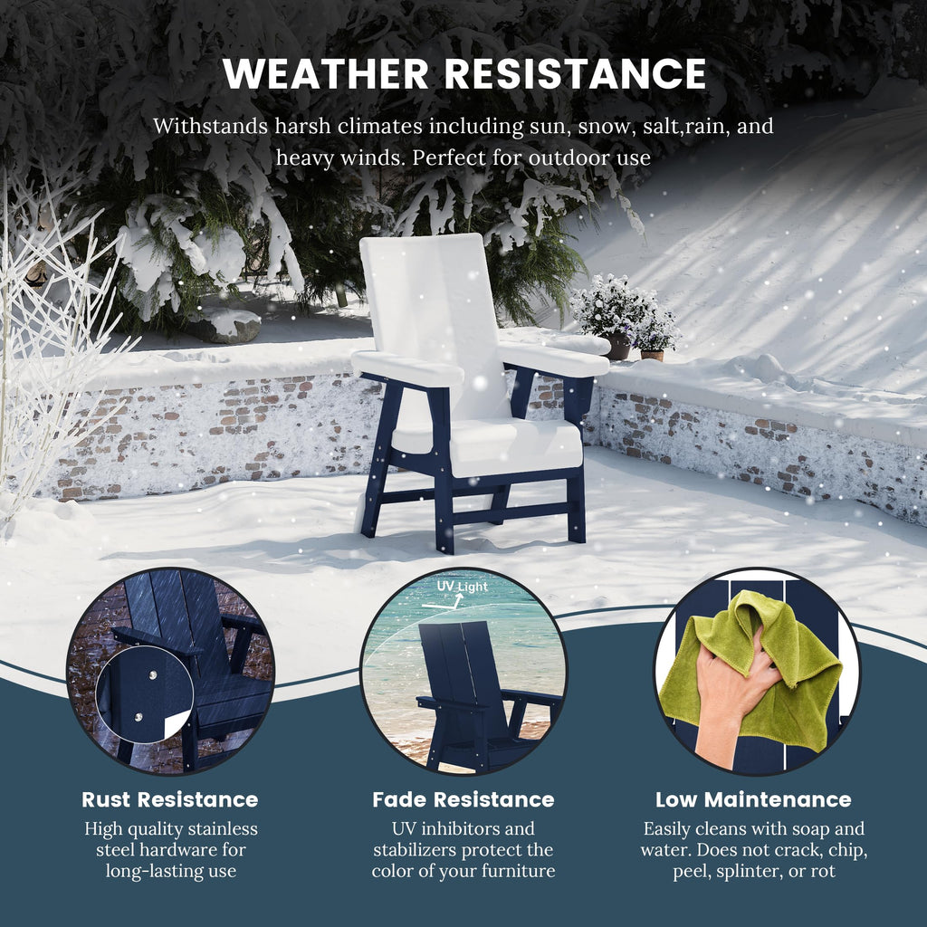 HDPE Adirondack Dining Chair Navy Blue L553